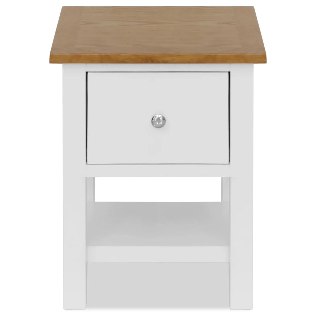 Oak Wood Nightstand with Storage Drawer and Shelf Y83147