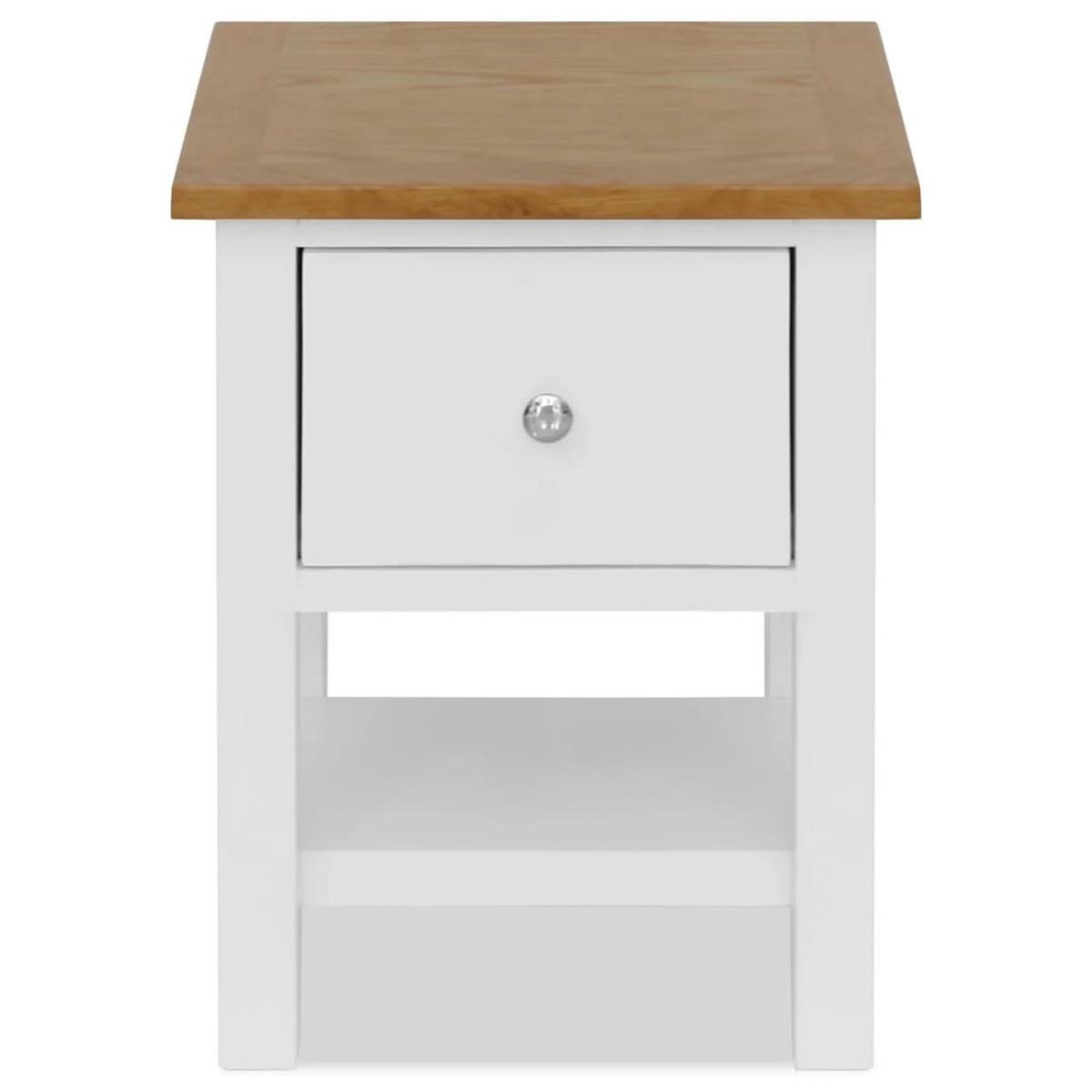 Oak Wood Nightstand with Storage Drawer and Shelf Y83147
