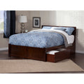 Queen Platform Bed with 2 Drawers in Walnut U30185