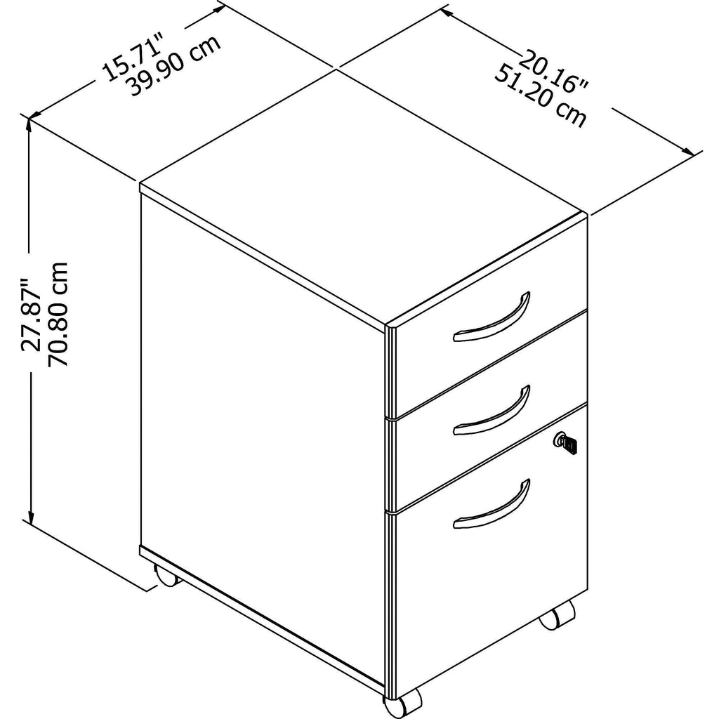 3-Drawer Mobile File Cabinet E379