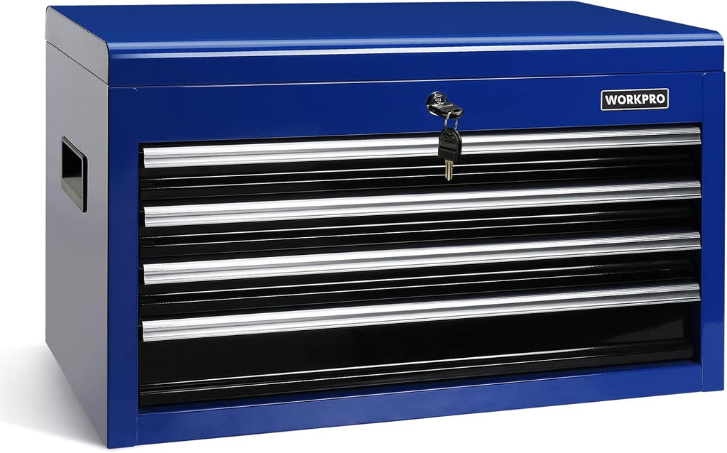 4-Drawer Metal Tool Storage Cabinet with Tray, Locking System, Drawer Liner S29357
