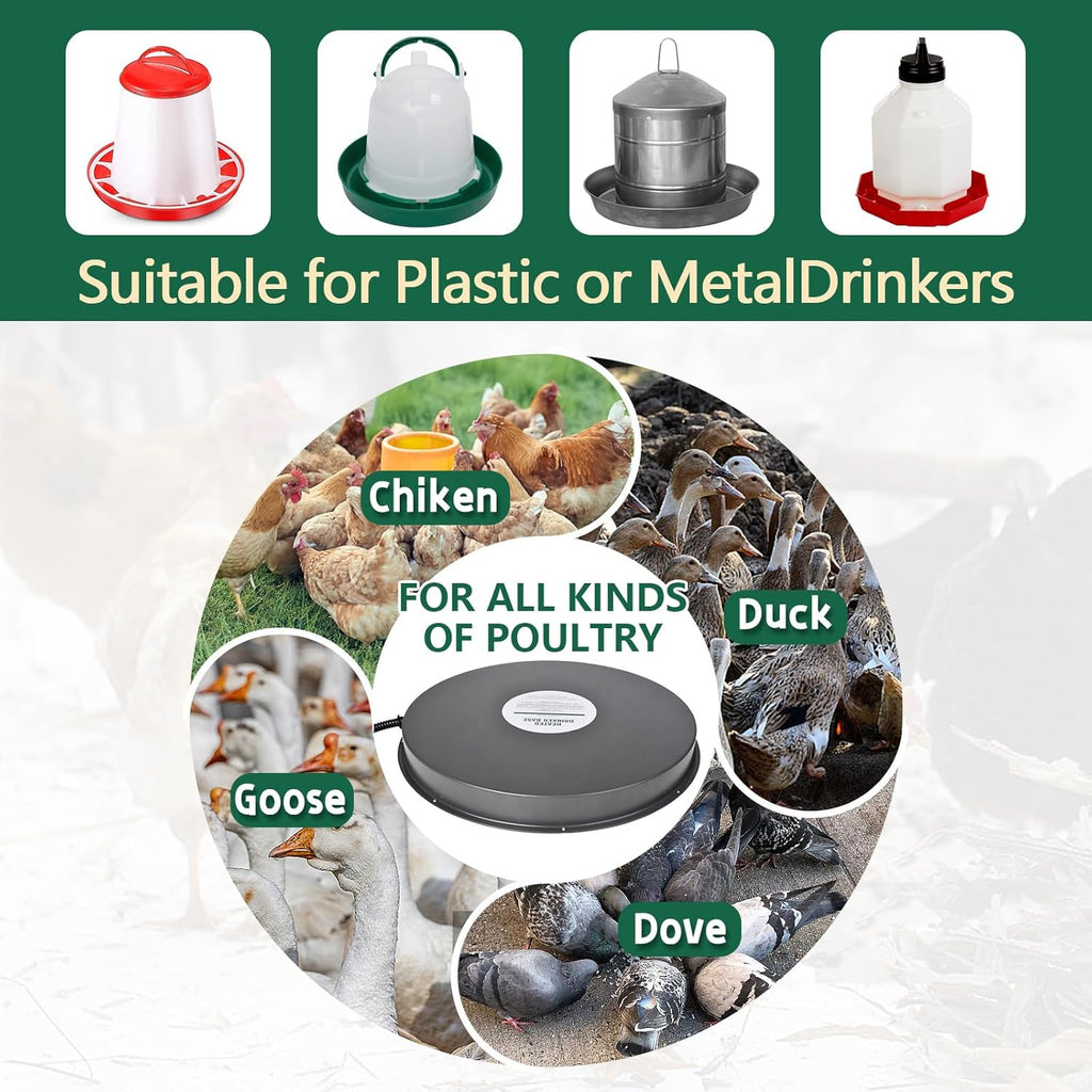 15IN 125W Heated Chicken Waterer Base with Thermostat G69153
