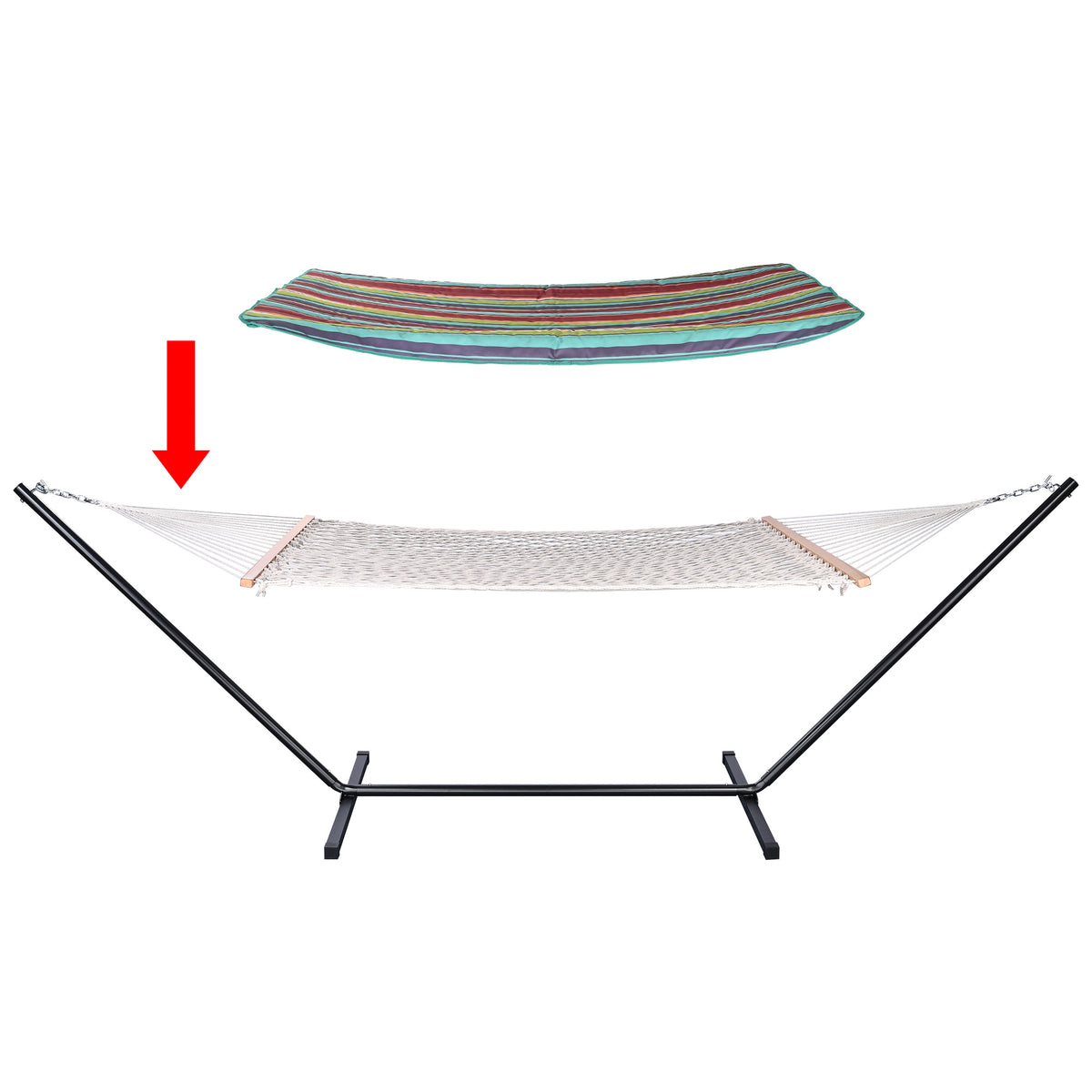 2 Person Hammock with Stand, 500Lbs, with Carrying Case W7451