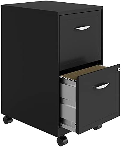 18 2 Drawer Mobile Vertical Metal File Cabinet Metallic Charcoal V1635