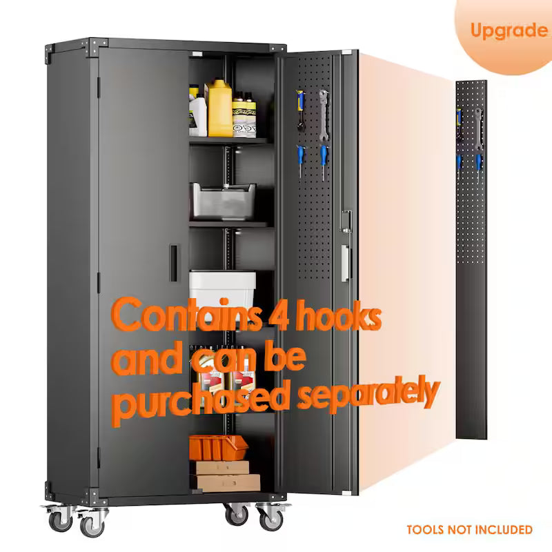 Black Metal Storage Cabinet with Combination Locks G46655