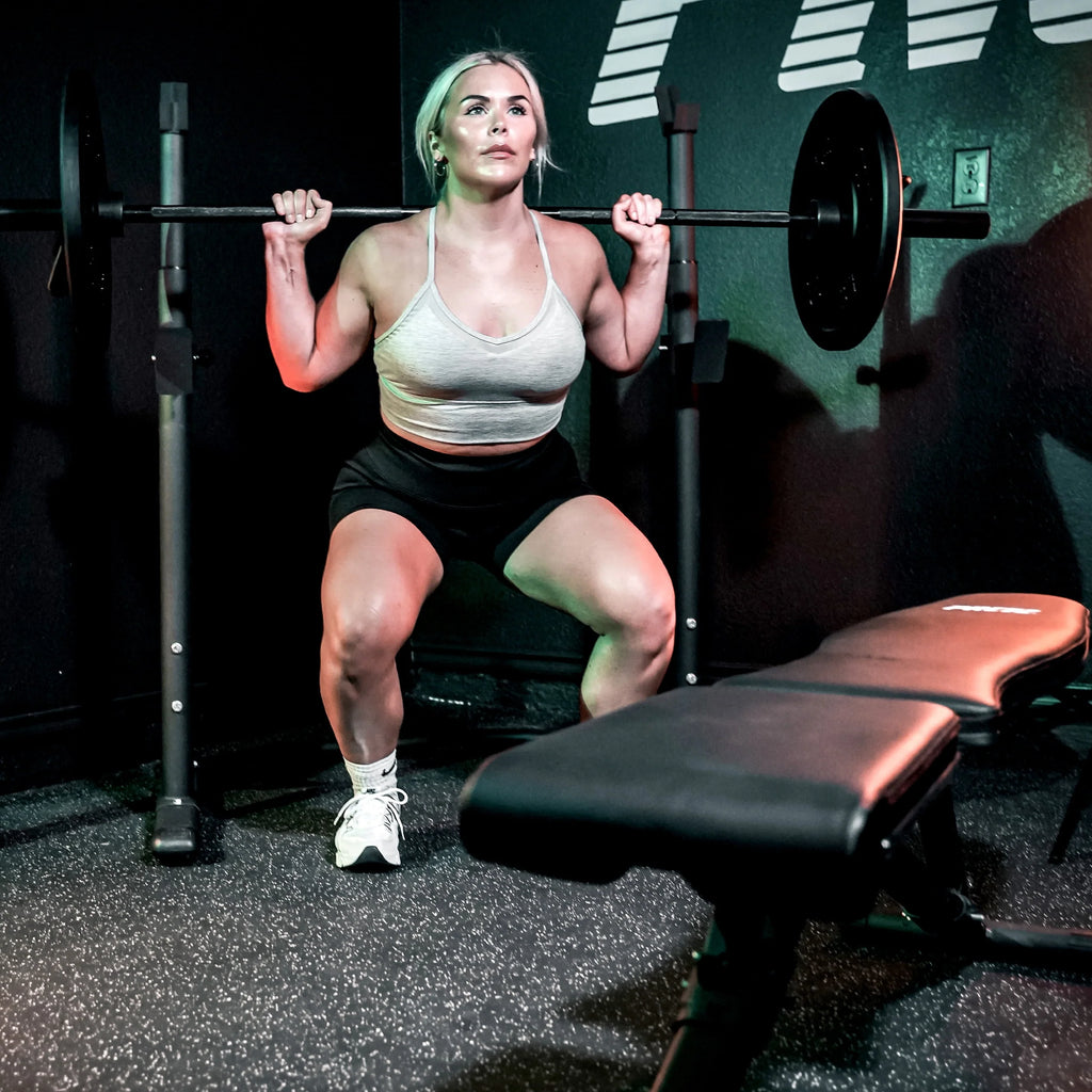 Two-Piece Olympic Weight Bench with Squat Rack B7851