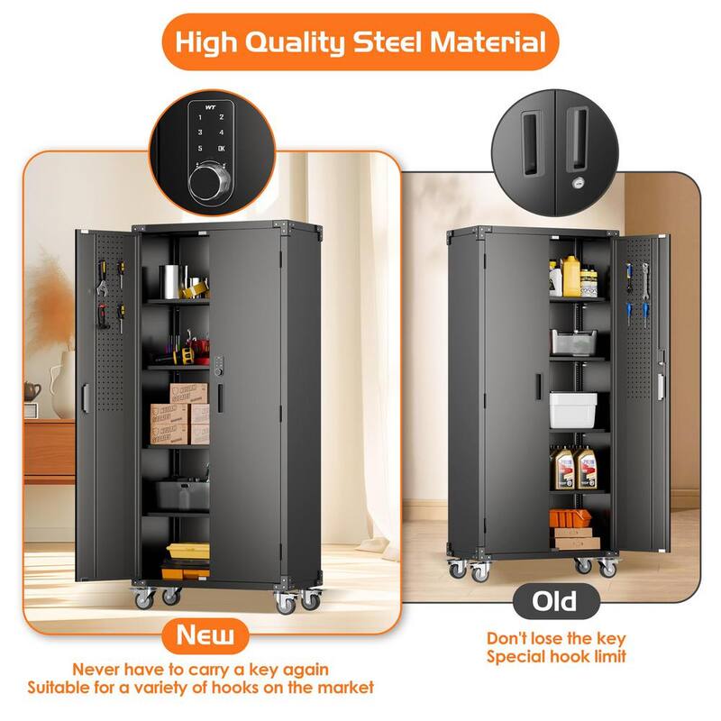 Black Metal Storage Cabinet with Combination Locks G46655
