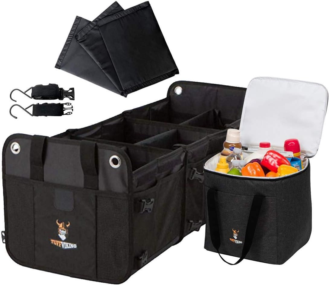 Red 4-in-1 SUV Trunk Organizer with Cover, Pack of 2 B9198