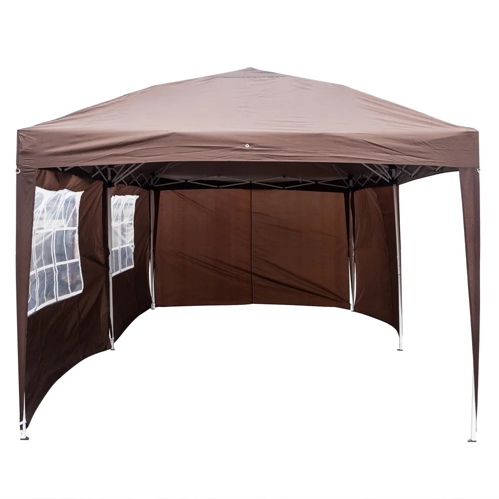 Dark Coffee Pop Up Tent with Two Windows F338236