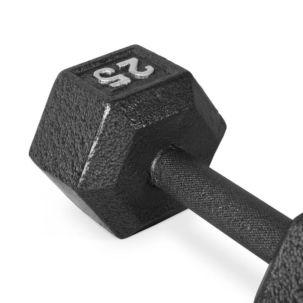 100 lb Cast Iron Hex Dumbbell Weight Set with Rack P574002