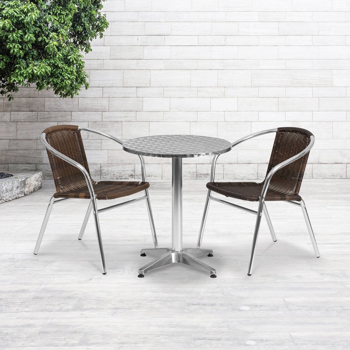 Aluminum and Rattan Stack Chair S6615