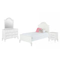 White 4 Piece Twin Kids Bedroom Set U96960