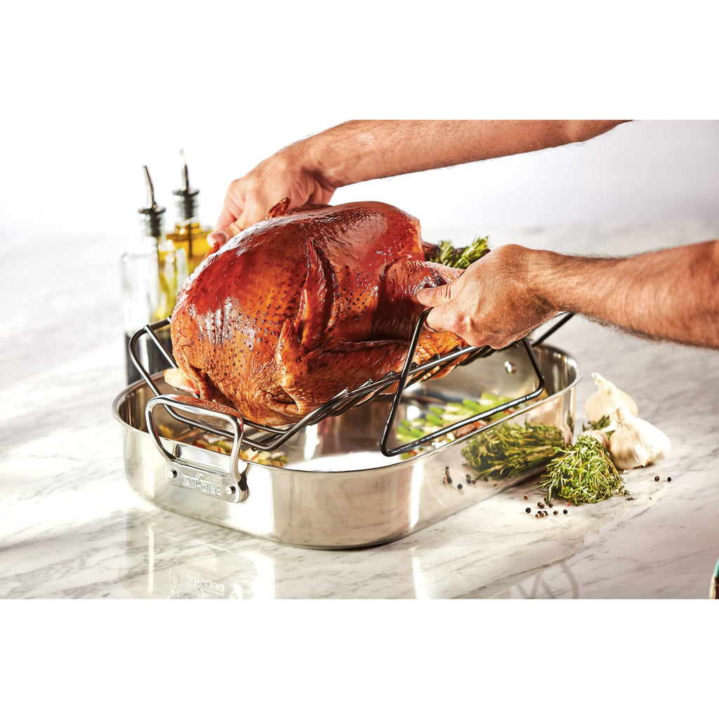 Large Stainless Steel Roaster with Rack W950