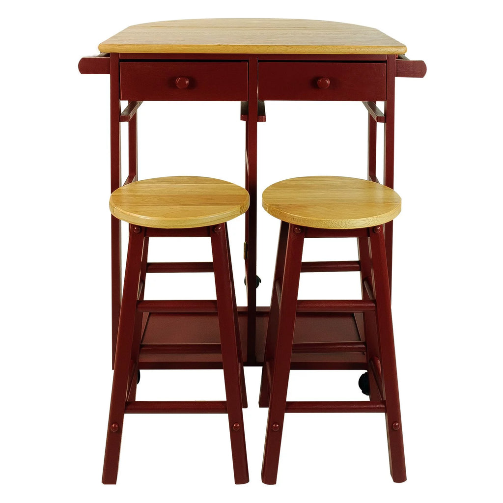 White Kitchen Cart with Drop-Leaf Table Q525