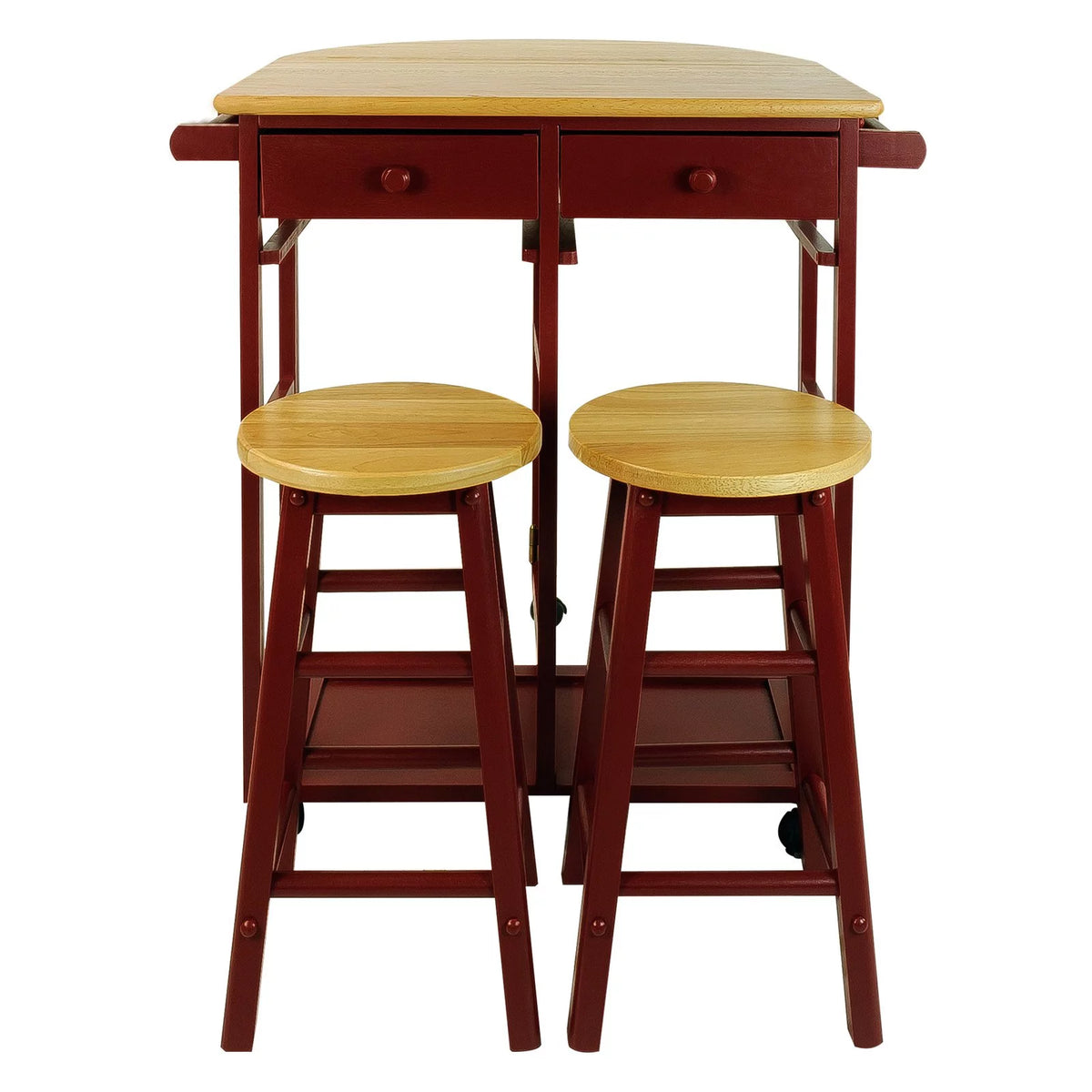 White Kitchen Cart with Drop-Leaf Table Q525