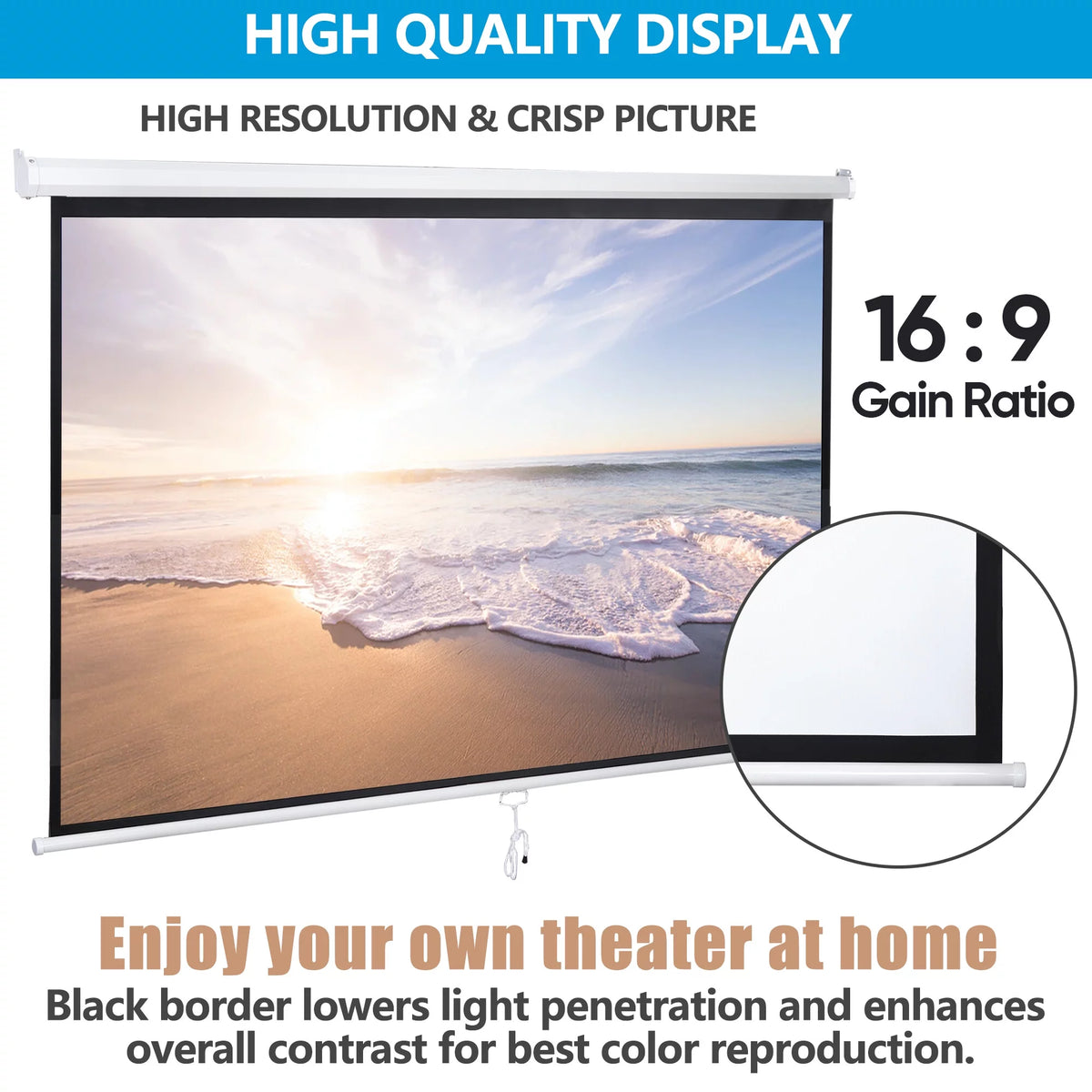 100 Diagonal 16:9 Projector Screen U119193