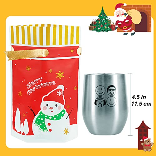 30 Pc Foil Drawstring Christmas Gift Bags Assorted Sizes F83746