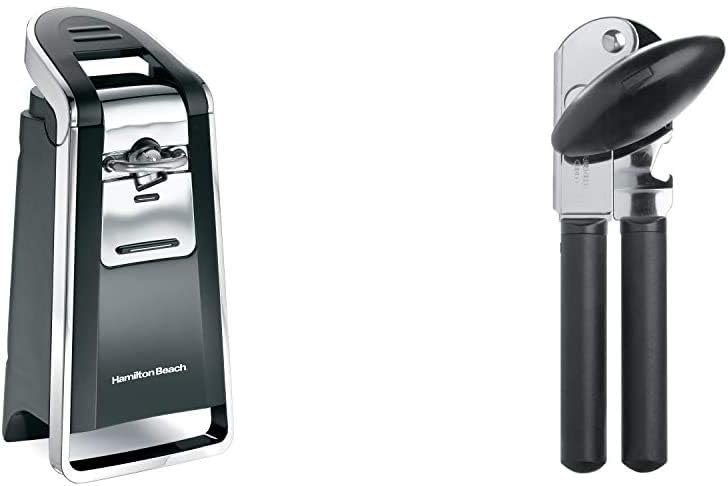 Smooth Edge Electric Automatic Kitchen Can Opener and Soft-Handled Manual Can Opener J666