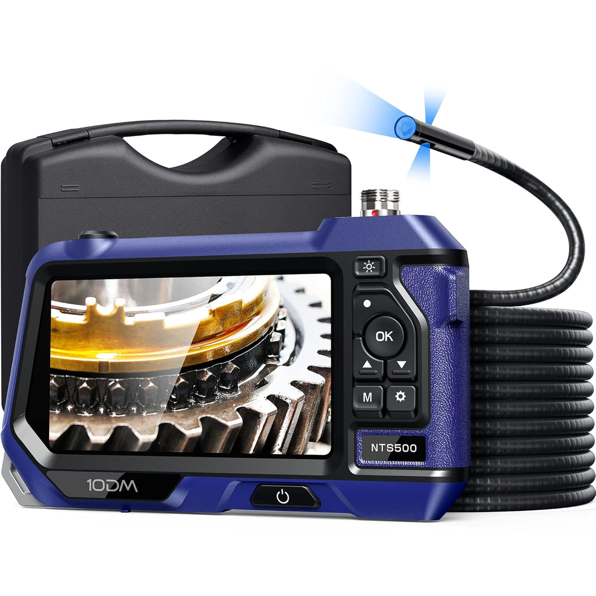 Triple-Lens Inspection Camera with Light, Waterproof Flexible Cable, 5 IPS Color Screen K532009