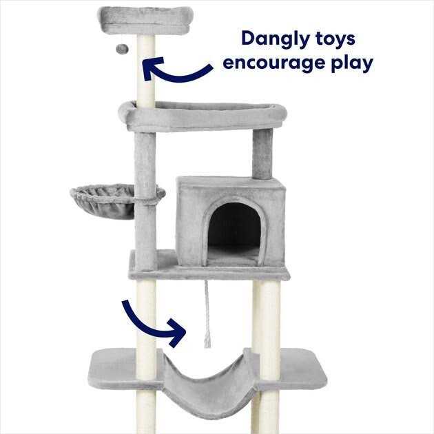 73-in Cat Tree with Hammock Condo Top Perch and Bed B9911