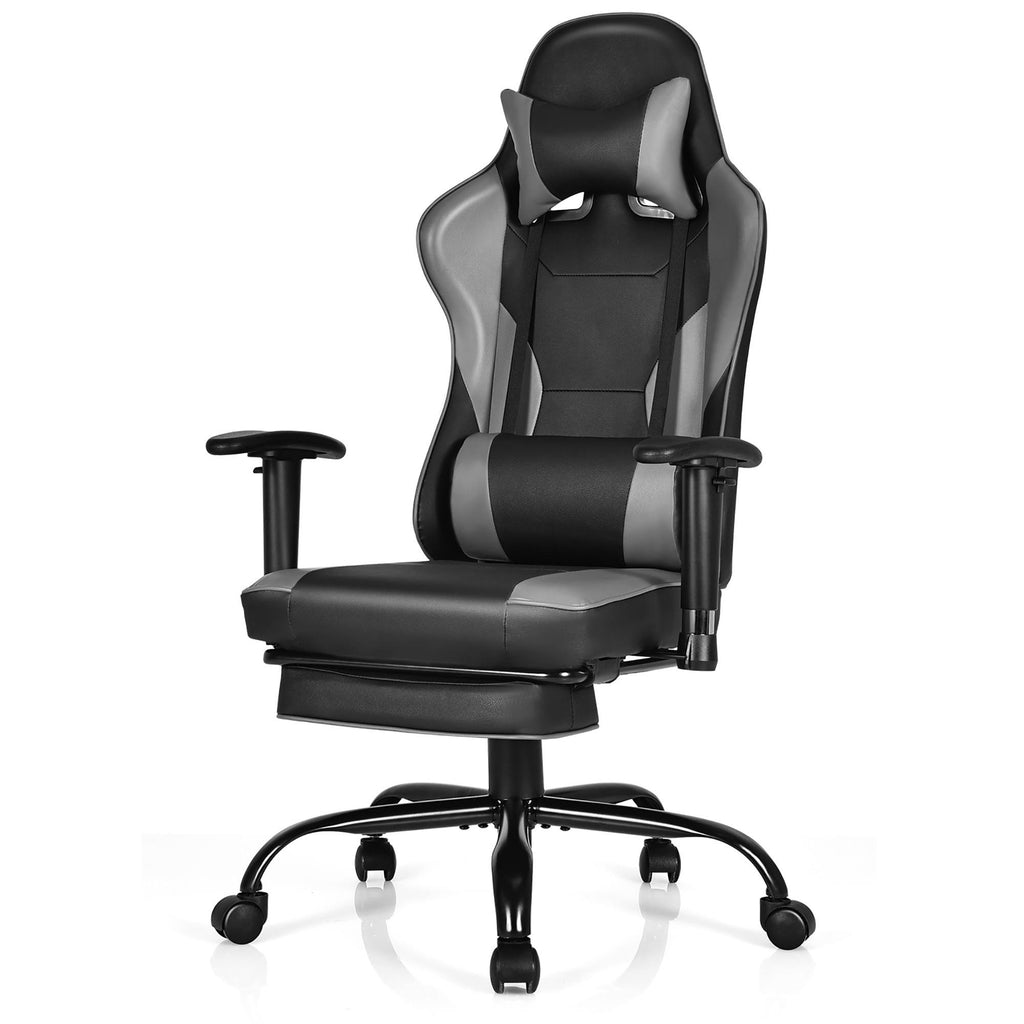 Black Gaming High Back Office Chair with Footrest H208669