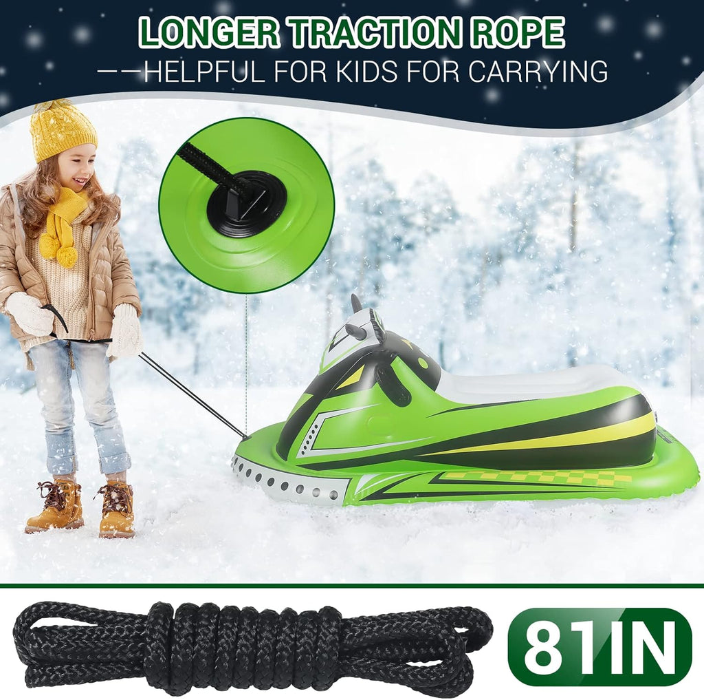 Heavy Duty Inflatable Snow Sled with Reinforced Handles and Drawstring S2962