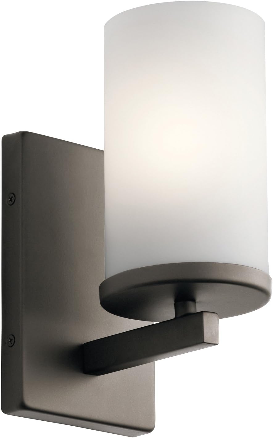 1 Light Wall Sconce with Satin Etched Cased Opal Olde Bronze L172