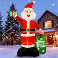 12FT Giant Christmas Inflatable Santa Claus with LED Lights and Gift Bag T6775