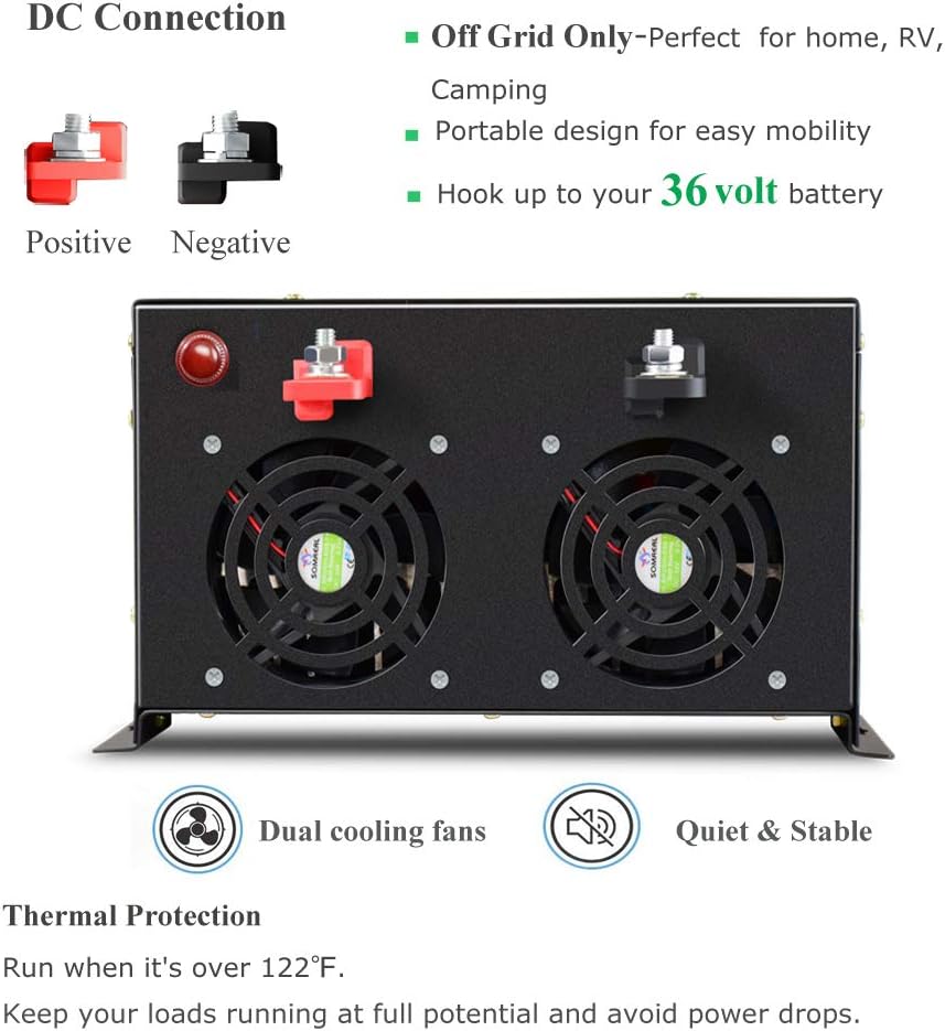 8000 Watt Pure Sine Wave Inverter 12V DC to 120V AC Q783200