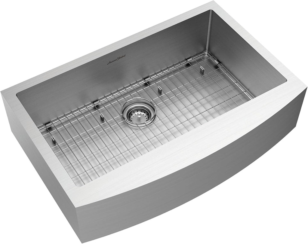 33X22-Inch Apron Stainless Steel Sink with Grid and Drain T6511