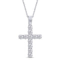 1/3 Round Cut Lab Created Moissanite Diamond Cross Tennis Pendant Necklace 14k Gold Over Sterling Silver Jewelry With 18" Chain J7166