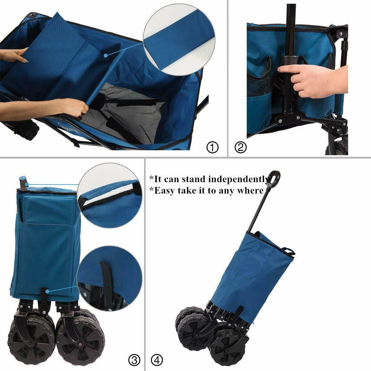 Collapsible Steel Camping Wagon Cart L3288
