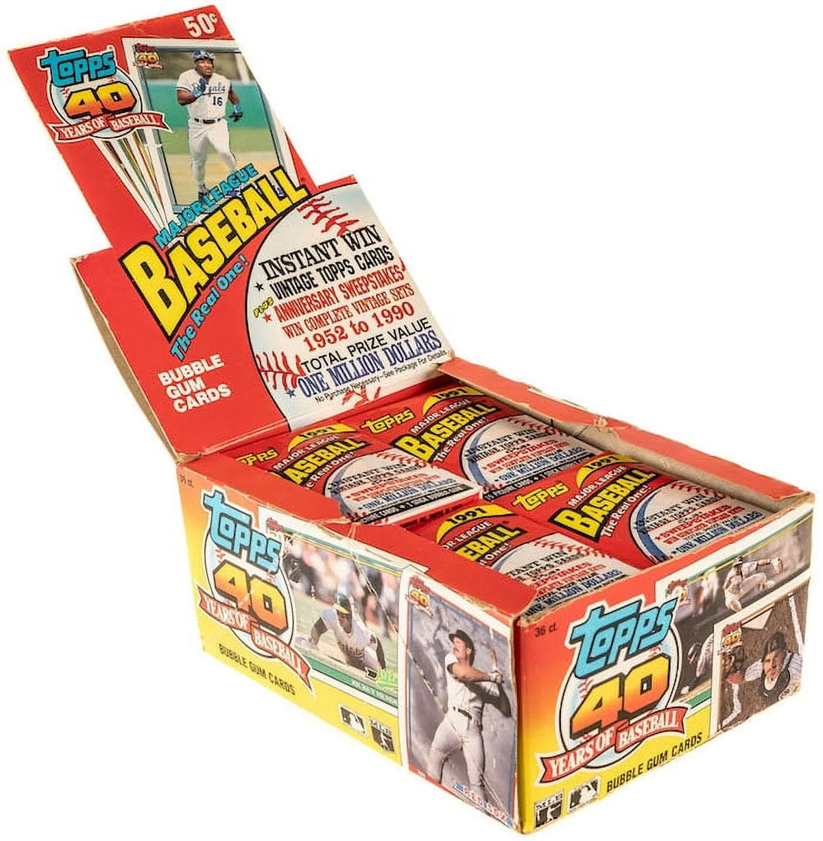 1991 Topps Baseball Trading Card Box 36 Packs G773