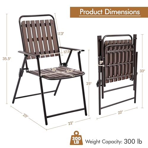 Folding Patio Chair Set of 4 Black T86538