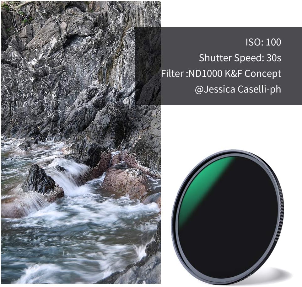 82mm ND1000 10-Stop Fixed Neutral Density Filter, Hydrophobic Multi-Layer Coatings Glass, Pack of 2 D149926