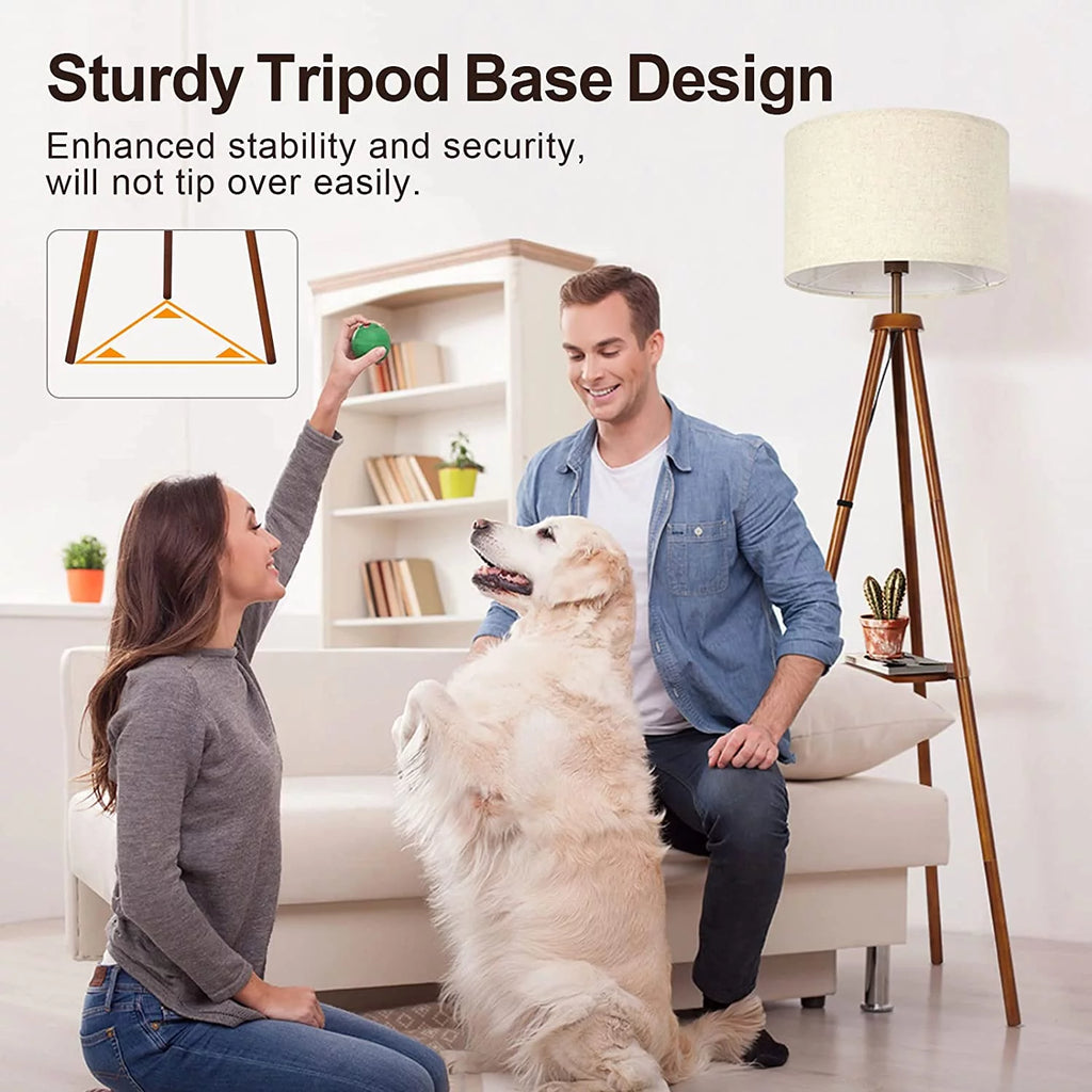 63" Tripod Floor Lamp with Shelves H6607