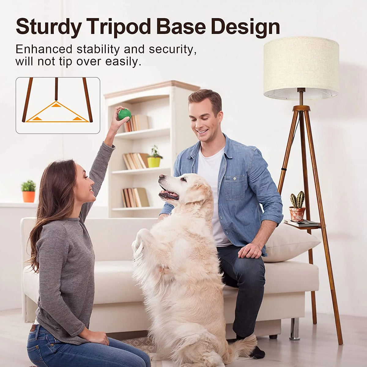 63" Tripod Floor Lamp with Shelves H6607