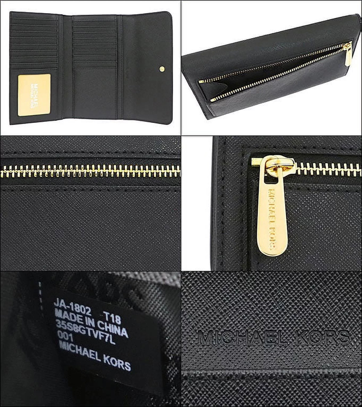Black Trifold Leather Wallet F7353