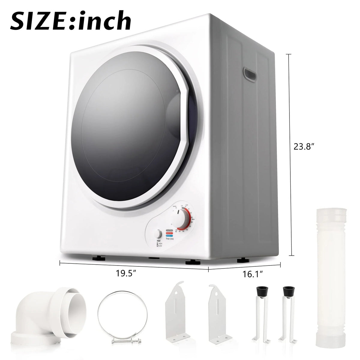 1.5Cu.ft Compact Portable Laundry Dryer with 5 Drying Modes P2502