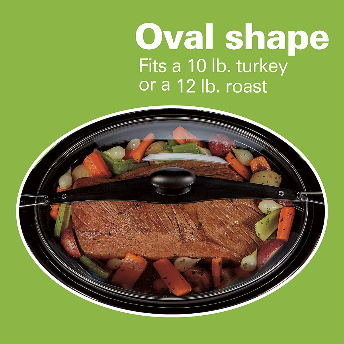 Black 10-Quart Slow Cooker with Lid Lock X318548