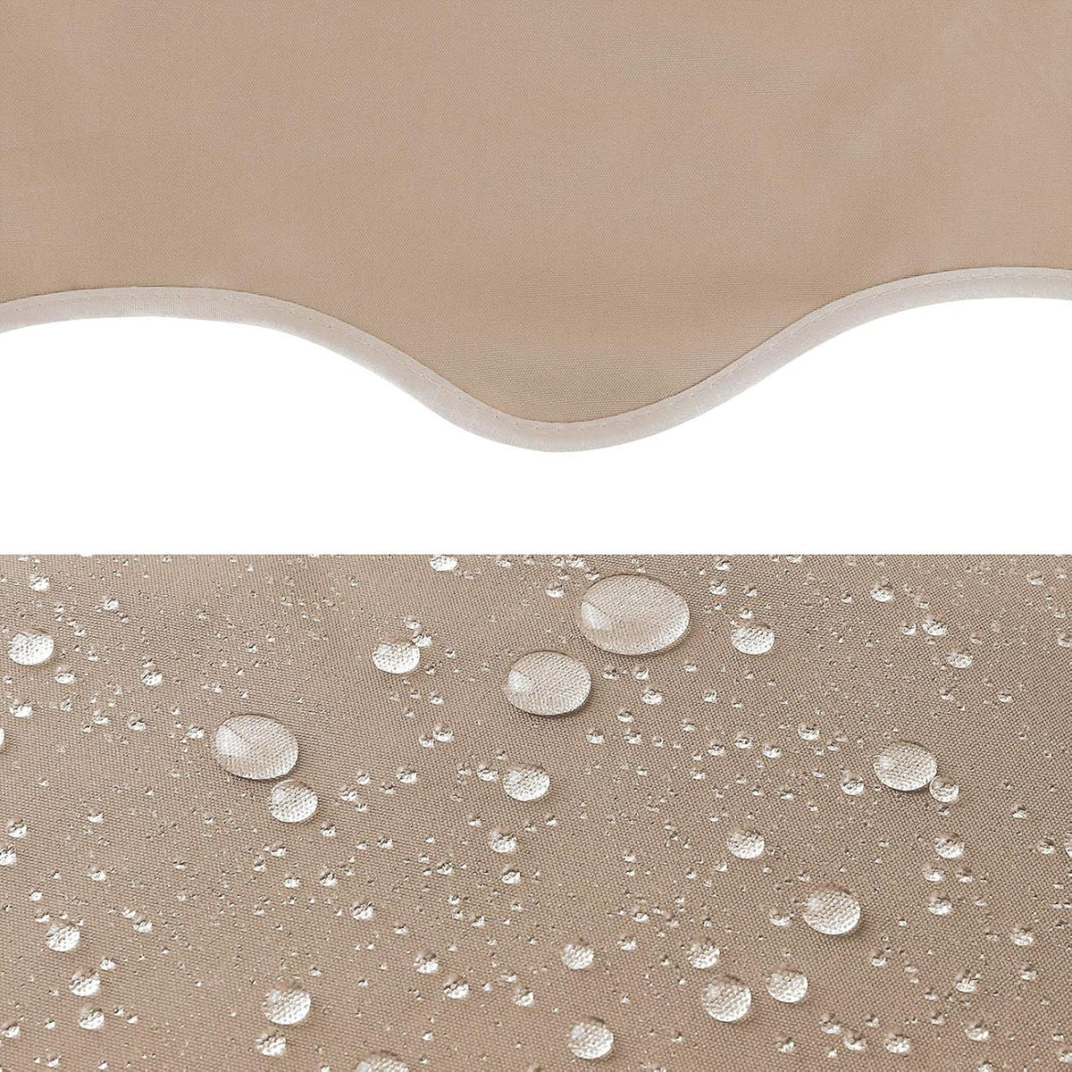 Khaki Retractable Patio Awning with Hand Crank M44077
