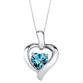 Heart Shape London Blue Topaz Pendant Necklace in Sterling Silver, 18" S85424