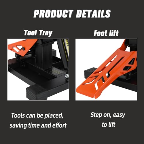 Motorcycle Lift Stand 1000Lbs Hydraulic Adjustable Height V88580