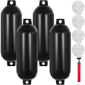 Black Boat Fender Bumper Pack of 4, 8 x 27 inches B730081