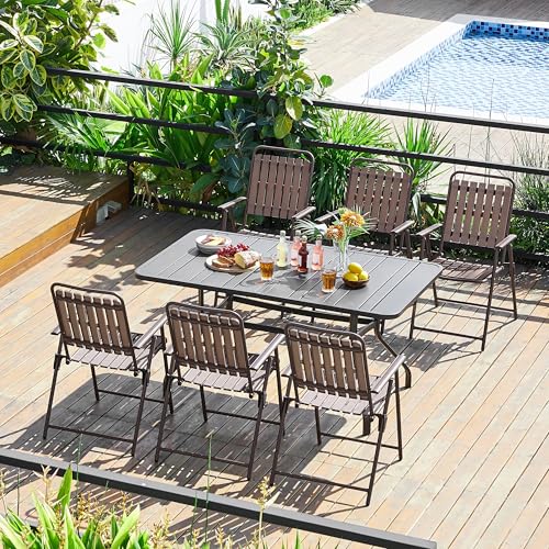 Folding Patio Chair Set of 4 Black T86538