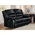Black Leather Double Reclining Love Seat D648962