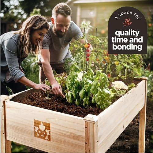 Natural Cedar Wood Elevated Raised Garden Bed 48x24x30 C35336