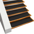 Set of 12 Skid-Resistant Carpet Stair Treads Black 8 Inches X 23.5 Inches G231