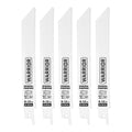 6 in. 8-12 TPI Bi-metal Reciprocating Saw Blades, 5 Pack U76169
