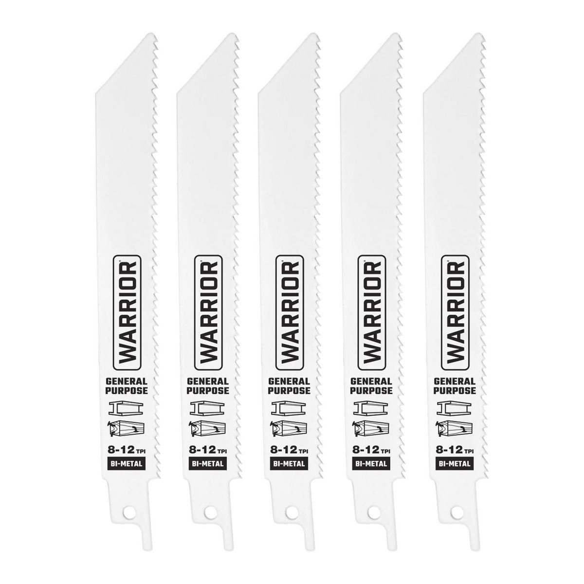 6 in. 8-12 TPI Bi-metal Reciprocating Saw Blades, 5 Pack U76169
